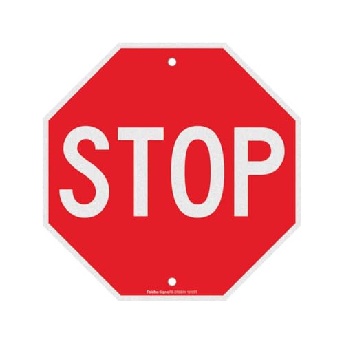 Señal de stop reflectante de aluminio rojo con protección climática para trailers