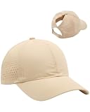 DLDIZM Cappellino da Baseball Donna con Foro per Coda Alta, Regolabile e Traspirante, Berretto Sportivo Anti-Sole per Running, Golf, Tennis, Escursionismo all'Aperto(Cachi)