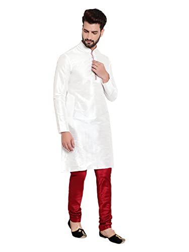 Image of HUZUR Mens Silk 6 Loop Kurta Pajama
