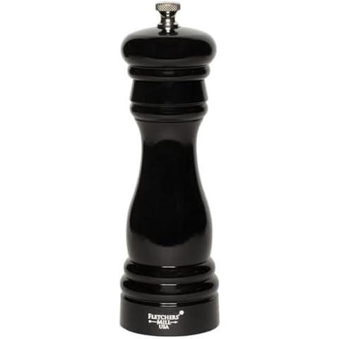 Fletchers' Mill Federal Pepper Mill, Black - 6 Inch, Adjustable Coarseness Fine to Coarse, MADE IN U.S.A. Cover