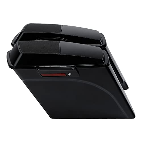 Alforjas TCMT extendidas de 5 pulgadas con tapa para altavoz de 6x9 pulgadas, con cierres cromados o negros, compatibles con modelos Harley Touring (1994-2013) miniatura 3