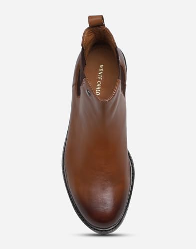 Image of Monte Carlo Mens Solid Slip on Genuine Leather Chelsea Boots (201824FW)