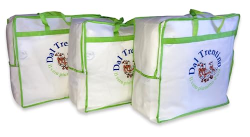 Doppio Piumino Invernale Interno 4 Stagioni DAUNEX in Vera Piuma d'Oca Naturale (Piazza e Mezza 200x200)