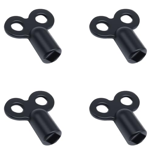 FDXGYH 4 Pcs Radiator Keys Radiator Bleeding Air Valve Keys Zinc Alloy Radiator On-off Valve Replacement for Bleeding Home Radiators (Black)