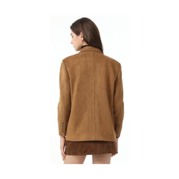Ababalaya Women's Faux Suede Blazer Thick Jacket 2024 Fall Fashion Casual Coat - Image 3