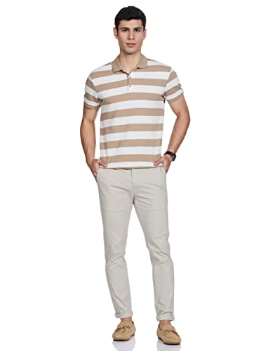 Image of Marks & Spencer Mens Solid Mid Rise Slim Fit Chinos
