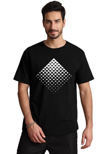 Mens Graphic T-Shirts Triangle Geometric Gradient Art Short Sleeve Summer Top Crewneck Casual Tees for Men2