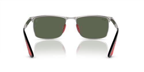 Ray-Ban Unisex Sunglasses Silver Frame, Blue Lenses, 57MM4