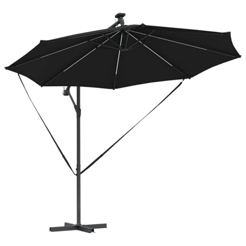 Sombrilla de aluminio de 294x294 cm con iluminación LED y rotación de 360 grados 5