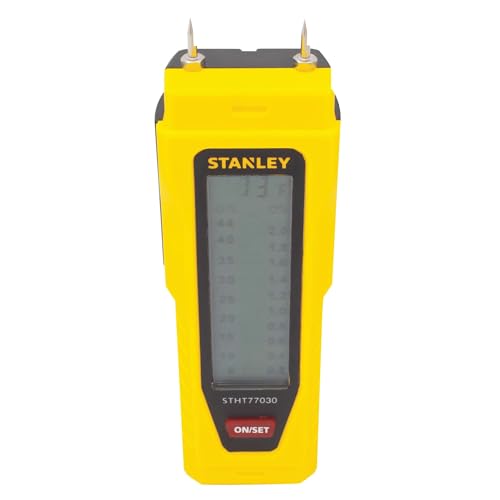 Stanley Medidor de Umidade, Ferramenta para Aplicação em Construção e Madeiras, Medidor à Pilhas, Mo