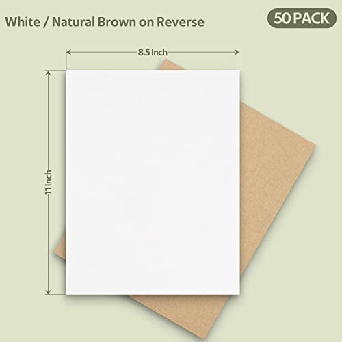 Image of Golden State Art 50 Pack 8.5x11 Corrugated Cardboard Sheets | 3mm Thick White Flat Square Inserts Layer Pads for Shipping, Mailing, Packaging or Art Crafts, Photo Backing (One-side White)