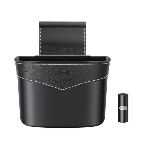 Image of Car Trash Can Mini Trash Bin Garbage Organizer with Plastic Trash Bag Automotive Small Garbage Bin for Home Office Auto Vehicle Car Door Front Back Seat Storage Accessories Glovebox Trash Can