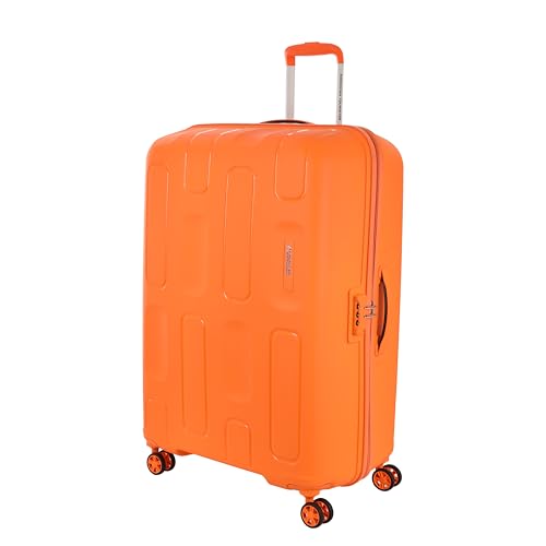 Image of American Tourister Ivy 2.0 | Large Size Check-in Trolley Bag (79 cm) | 360 8 Wheel Travel Luggage | Hard Case Polypropylene (PP) Suitcase | Combination Lock | Tan Orange