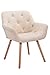 CLP Chaise de Salle à Manger Cassidy Revêtement Tissu I Pieds en Bois Chaise Design Scandinave avec Dossier et Accoudoir - Charge Max.150 kg I, Couleur:crème, Couleur du Cadre:Natura