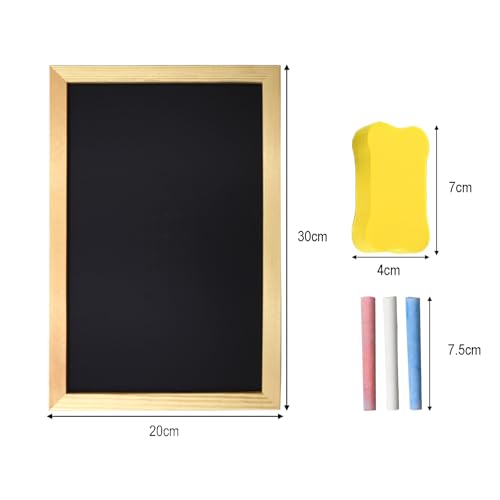 5 Stück Kreidetafel a4 mit Holzrahmen - Schiefertafel zum Beschriften 20 x 30 cm Kreidetafeln Tafel Klein Aufhängen Und 2 Schwamm