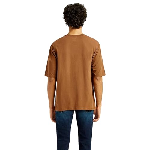 Image of Levi's Men's Solid Loose Fit T-Shirt (A7900-0043 Brown