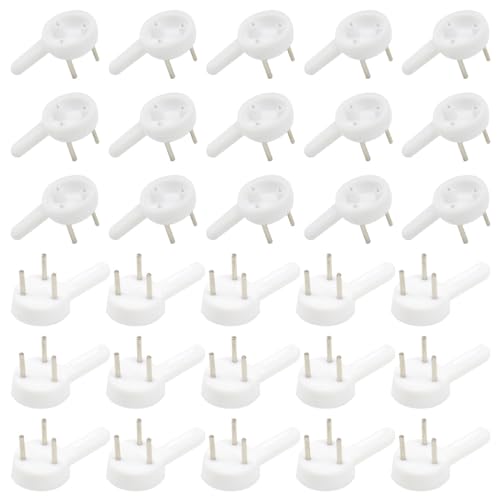 Image of 100 PCS Picture Hanging Hooks Plastic Invisible Nail Hangers Concrete Wall Hooks Hardwall Picture Hangers Picture Hook for Photo Frame Decorations (XK-SL /25x15x5mm)
