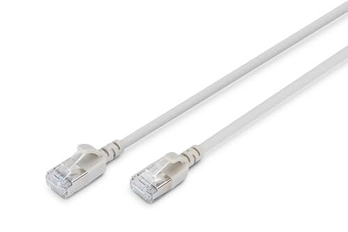 Cable LAN Digitus Cat. 6A 1 m Slim RJ45 F/FTP Gris miniatura 1