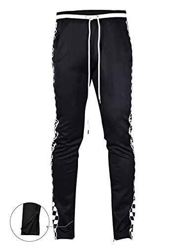 Image of SCREENSHOT Screenshotbrand Mens Hip Hop Slim Fit Track Pants - Athletic Jogger Bottom with Side Taping