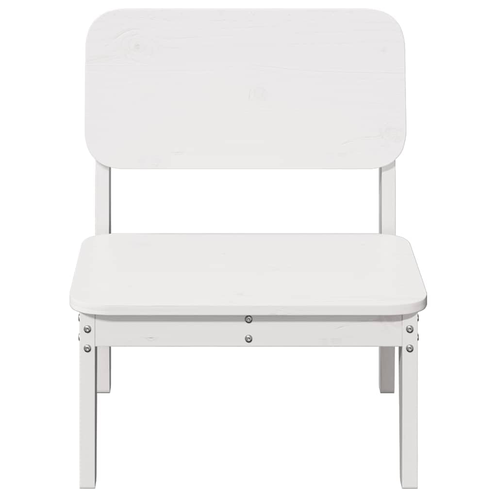 2er Set Gartenstühle Weiss 60x52,5x72 Kiefer Massivholz Modernes Design Robust und Langlebig platzsparend für Balkon Terrasse und Camping