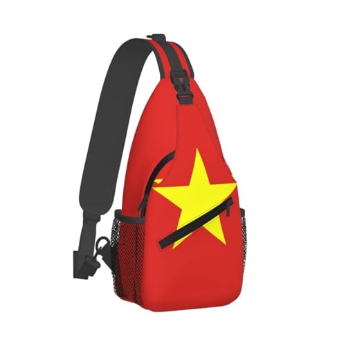 Bolso cruzado unisex con bandera de Vietnam resistente miniatura 2
