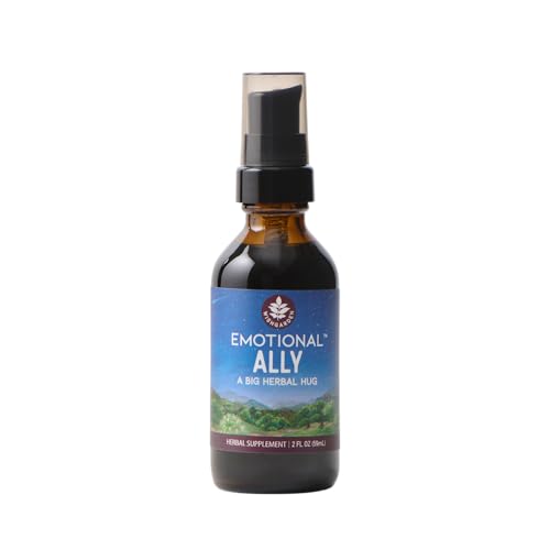 Image of WishGarden Herbs Emotional Ally - Mood Support Tincture with St. John's Wort, Passionflower & Skullcap - Stress Relief Supplement - Organic Liquid Herbal Extract, 2oz