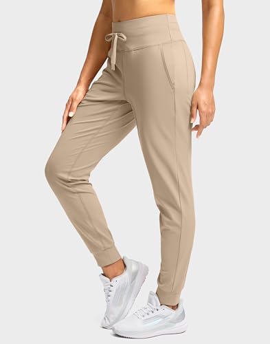 Image of Soothfeel Womens Joggers with Zipper Pockets High Waisted Sweatpants Athletic Leggings Pants for Workout Running Yoga