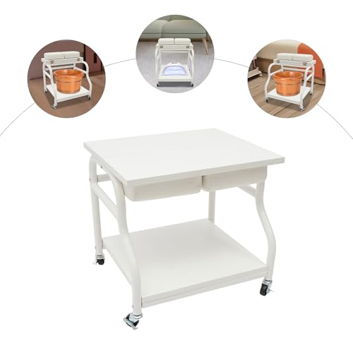 Carrito de spa para pies plegable con ruedas blancas miniatura 7