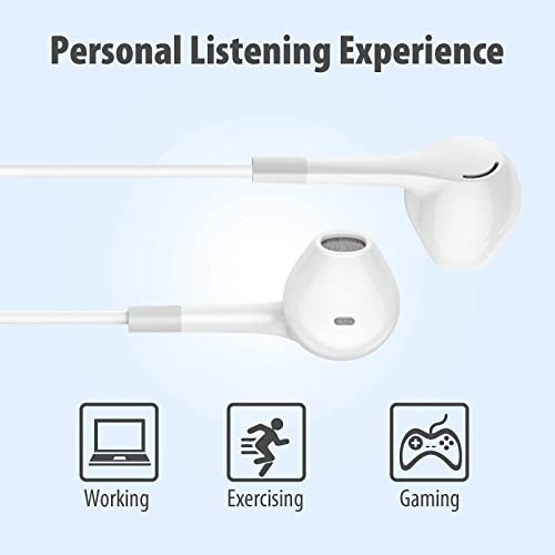 Earbuds Headphones 5 in One Pack, Wired Earbud with Heavy Bass Stereo Noise Blocking, Microphone, Compatible with iPhone, Android Phones, Laptops, Computers, iPad or Any Device with 3.5mm Interface by HUOMU - Image 5