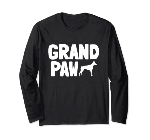 Familia de fuentes Doberman Pinscher Dog Dad Grand Paw Grandpa Manga Larga