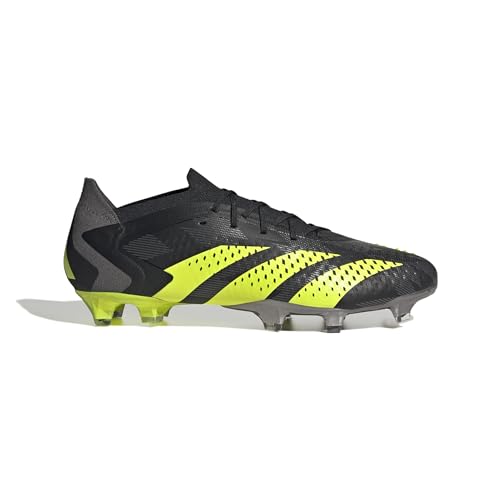 adidas Predator Accuracy Injection.1 Low Firm Ground Soccer Shoes - High Definition Grip, HYBRIDTOUCH Upper, Low-Cut Collar, 50% Recycled Content (Black/Solar Yellow/Grey, US Footwear Size System, Adult, Men, Numeric, Medium, 9) - Main Image