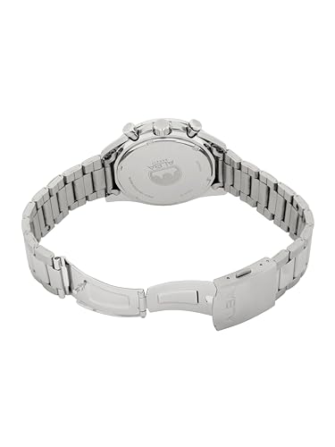 ALBA Stainless Steel Men Analog Wristwatch At3J19X1, Black Dial, Silver Band - Image 6