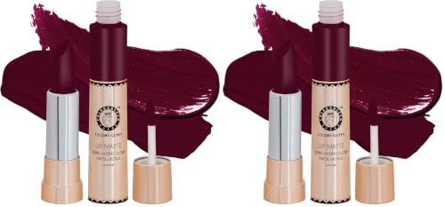 Image of Colors Queen 2 in 1 Matte Lipstick | Lip Matte | Long Lasting Gloss, Waterproof, Non Transferable | (24 - Glam) (Pack of 2)