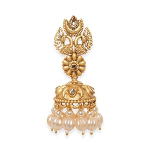 Image of Rubans Jhumka Earrings Gold Plated Stylish Traditional Trendy Jewellery Gift for Women & Girls