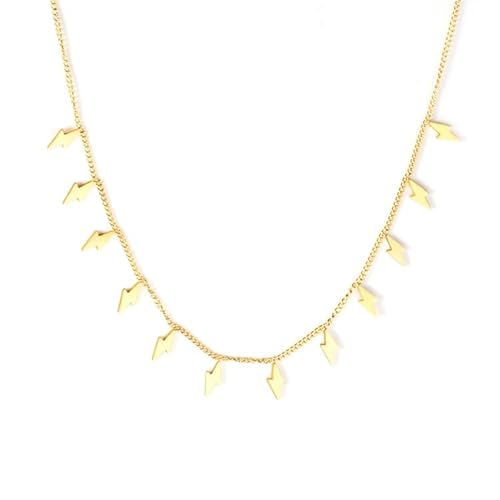 CynTryllion Minimalist Jewelry Necklace with Lightning Bolt Pendant