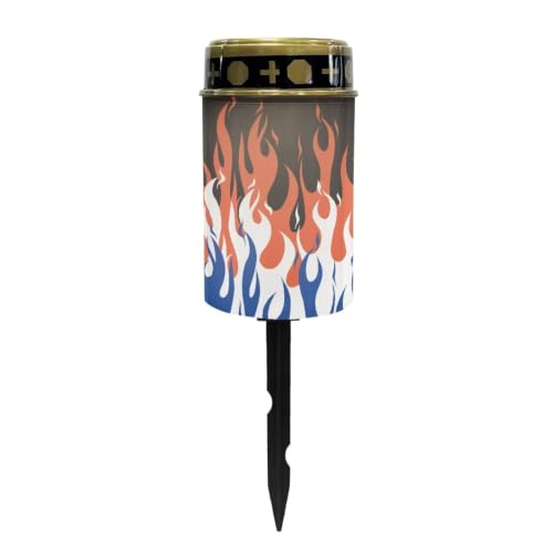 Image of Halloween Solar Flame Lights, Waterproof Flameless Candles | Solar Lights for Cemetery Grave Decorations Water Resistant LED Flameless Candle for Grave Memorial Gift Decor