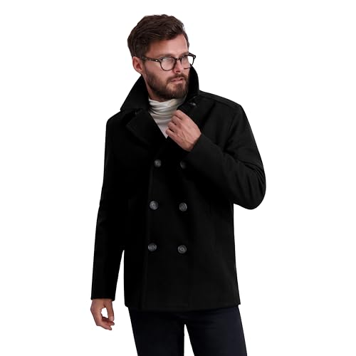 Image of Nautica Men's Wool Blend Peacoat - Double-Breasted Winter Coat, Regular, Big & Tall Sizes
