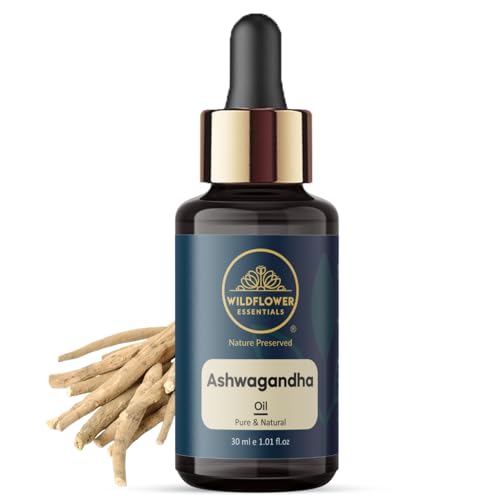Image of Pure Ashwagandha Oil (Withania somnifera) for Face Skin Hair & Body (30ml)