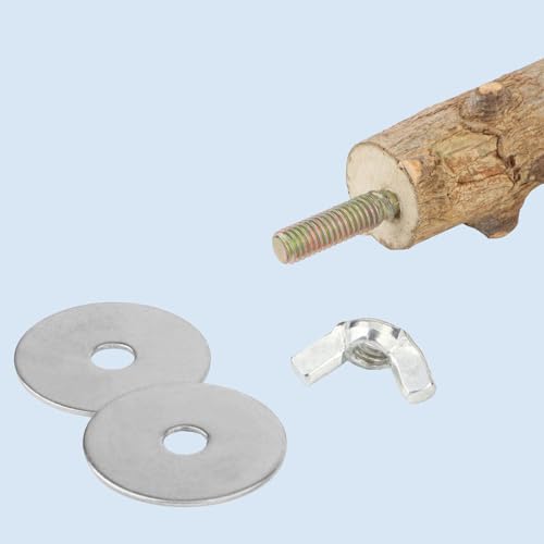 Image of Hypeety Natural Wood Perch Stand Toy for Budgie, Parakeet, Cockatiel, Conure, Lovebird (7.86 inch)