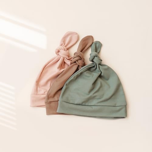 Image of Konssy Baby Girl Newborn Receiving Blanket with Matching Headband and Beanie Set Baby Swaddle Nursery Swaddle Wrap