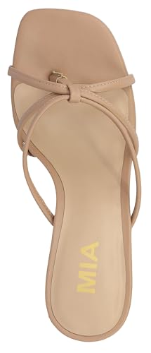 MIA Shoes Sybel Women's Open Toe Heel Sandals, 3 Inch High, Vegan Leather4