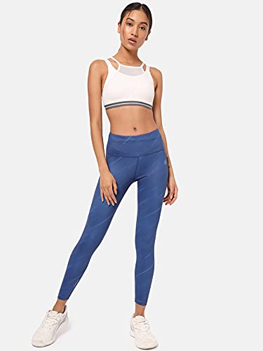 Image of CULT High Waist Running Tights with Side Pocket | Geometric Print | Breathable | Moisture-Wicking | Curved Hem