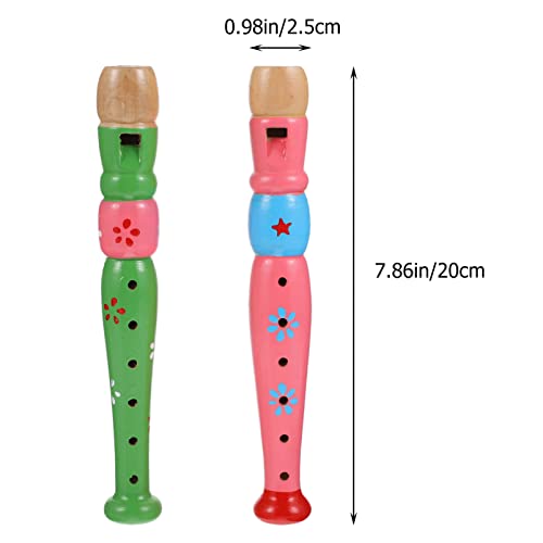 EXCEART 2 Pcs Pequenos Registradores de Madeira Flauta de Madeira 6 Buraco Clarinete Chinês Tradicio