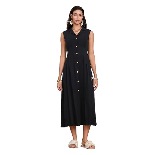 Fuguibadn Women Sleeveless Shirt Long Dress Summer V Neck Button Down Casual Beach Party Swing A-line Midi Dress (A-Black, S) at Amazon Women's Clothing store Fuguibadn Women Sleeveless Shirt Long Dress Summer V Neck Button Down Casual Beach Party Swing A-line Midi Dress (A-Black, S) at Amazon Women's Clothing store