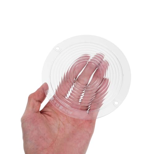 TEHAUX 2 Pack Range Hood Light Cover Replacement, 4.87/8" Round Clear Plastic Lens, Heat Resistant Light Shade Shield for Older Style Kitchen Stove Vent Hoods