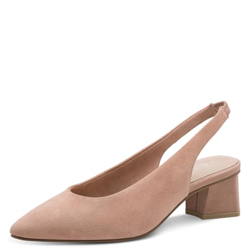 Marco Tozzi Damen Pumps weiches Feel Me Fußbett Leder Leder Decksohle weiches Innenfutter Modisch, rosa (Nude), 38 EU