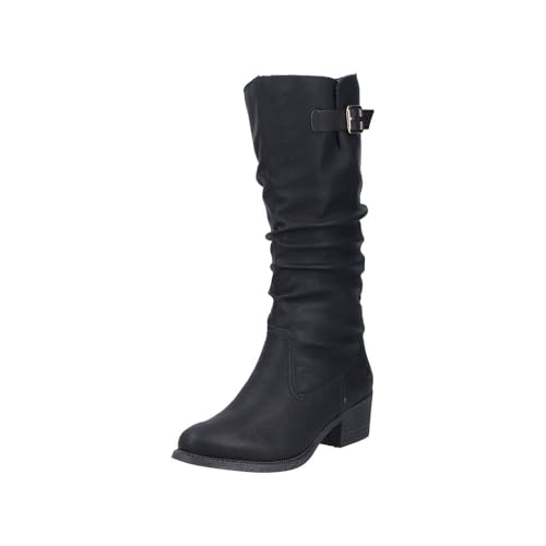 Rieker 73191, Botas de caña Alta Mujer, Negro, 43 EU
