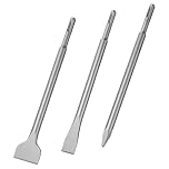 Flintronic 3-Pcs Steel Drill Chisel Set - SDS-Plus Shank With Wide, Flat and Point Attachments for Tile Masonry Brick Wall Granite Concrete