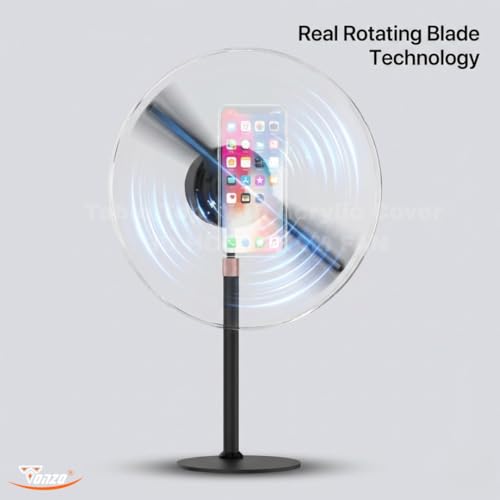 Image of TONZO 3D Hologram Fan 32cm Table Top & Wall Mount Advertising Display with Acrylic Cover, 234 LED for Shop, Home decor, Party, Event, Festival & Gifting Purpose|1 Year Warranty