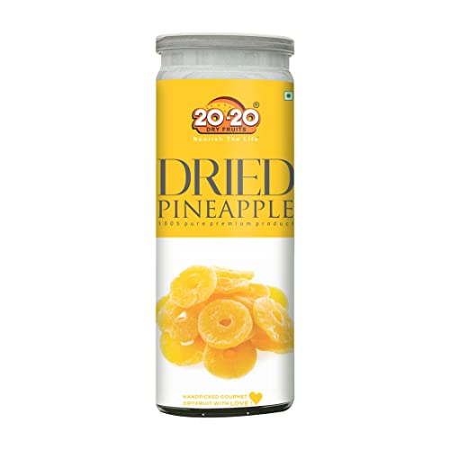 Image of 20-20 Dry Fruits Dried Pineapple 200g Jar| Dehydrated Fruit | Rich in Vitamins A & C | Supports Immune Health & Digestive Wellness | Vegan | No Preservatives| No Added Sugar